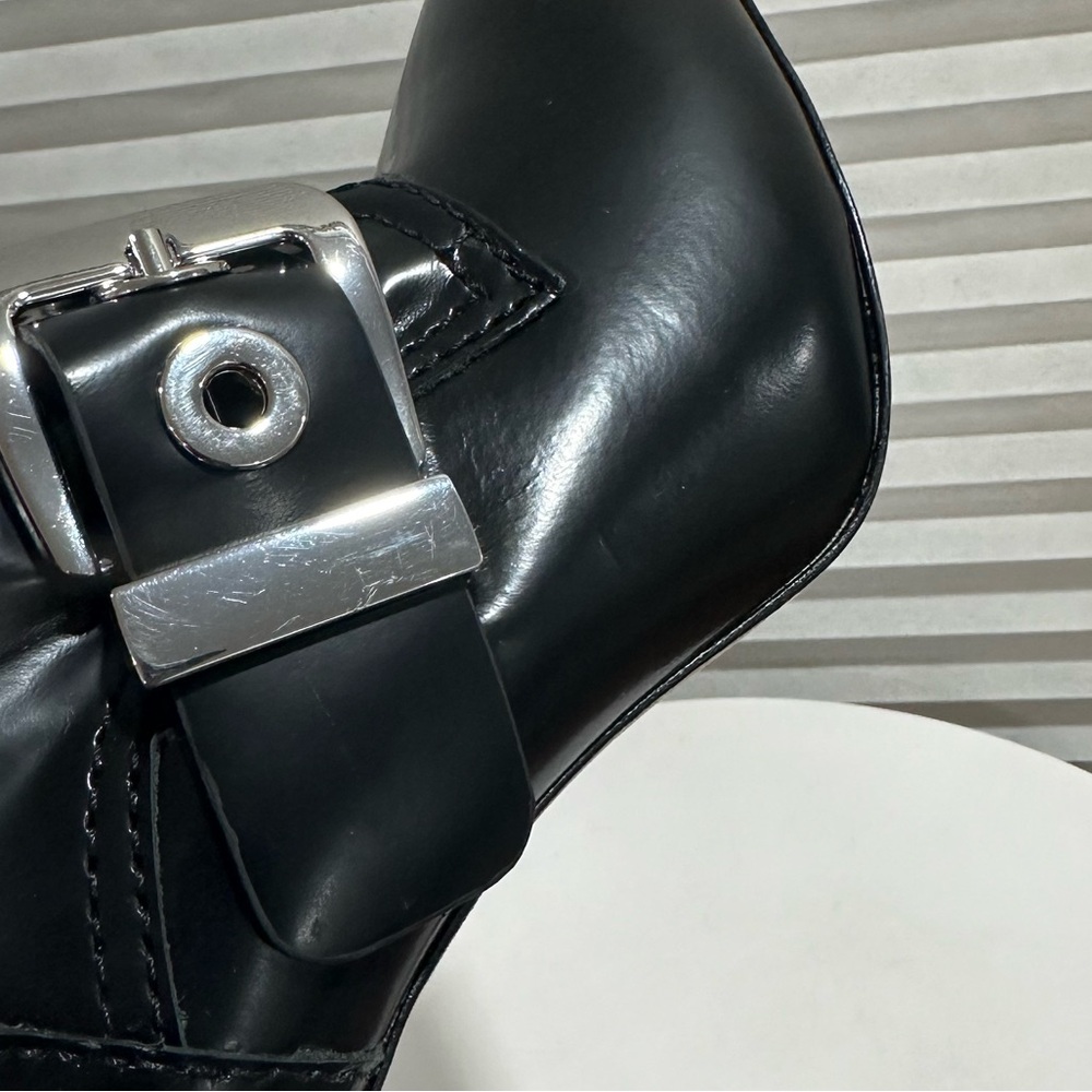 🌹LARROUDE🌹 Stewart Bootie In Black Leather Size: 6.5 - Picture 11 of 14